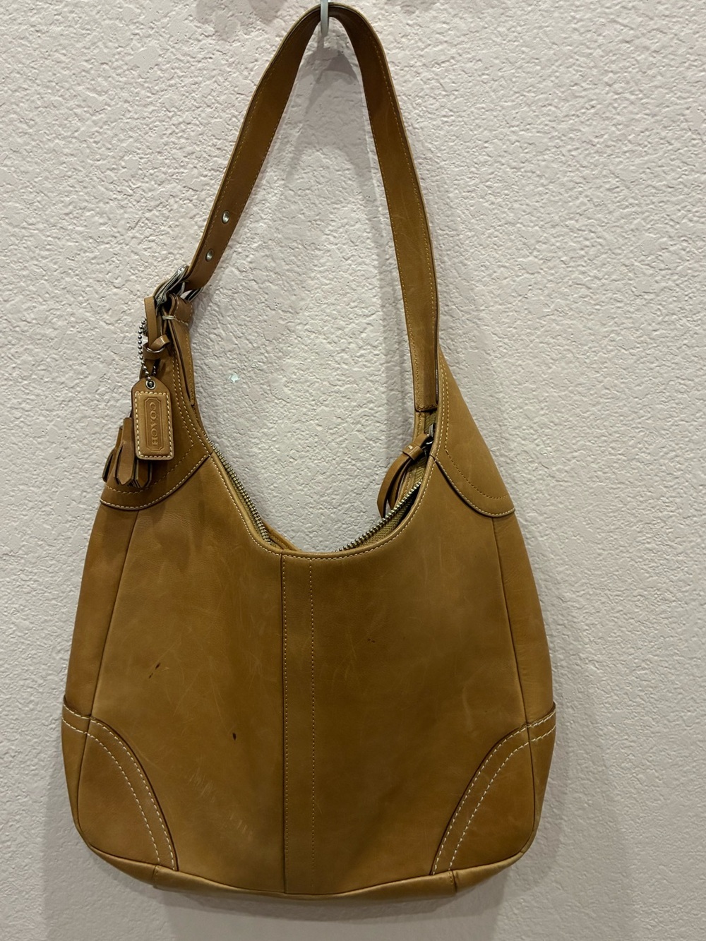 Coach Tan Leather Hobo Shoulder Bag